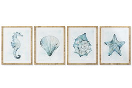 DKD Home Decor Cuadro Mediterraneo Azul Celeste 2.5 x 70 x 55 cm