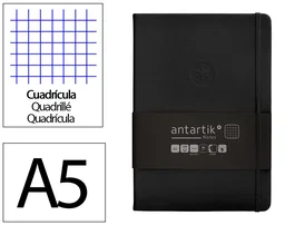 Antartik Cuaderno Antartik Notes Tapa Dura A5 Negro con Hojas Cuadriculadas