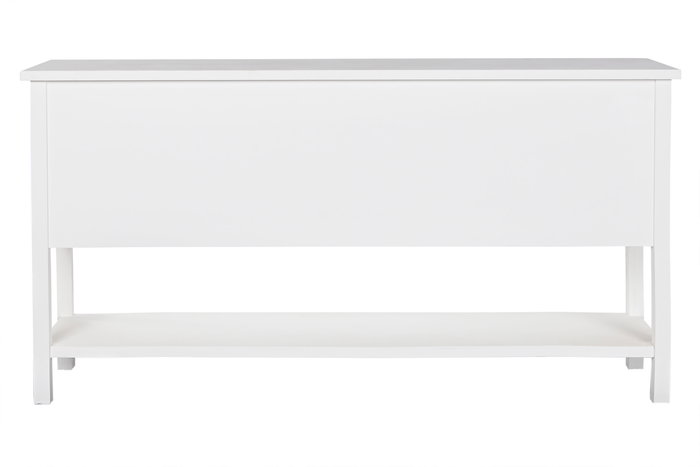 DKD Home Decor Buffet Tradicional Blanco Natural Madera Abeto y MDF 160 x 40 x 86 cm