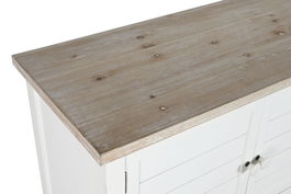 DKD Home Decor Buffet Tradicional Blanco Natural Madera Abeto y MDF 160 x 40 x 86 cm