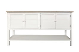 DKD Home Decor Buffet de Abeto y MDF Blanco 160x40x86 cm