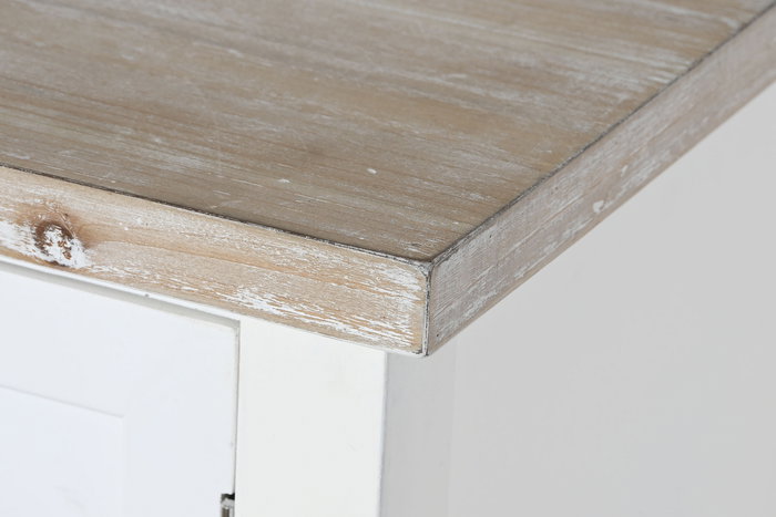 DKD Home Decor Buffet Tradicional Blanco Natural Madera Abeto y MDF 160 x 40 x 86 cm