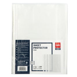 Deli 100 fundas multitaladro PP cristal 35 micras A4