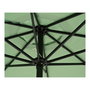 Outdoor Living By Decoris Parasol de Jardín Verde con Ribete Blanco Ø270 x 235 cm, Apertura por Manivela, Tejido Poliéster Hidrófugo, Protección UV 50+