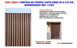 Cinta Ebro Cortina de Puerta 90 x 210 Marrón/Beig 11425