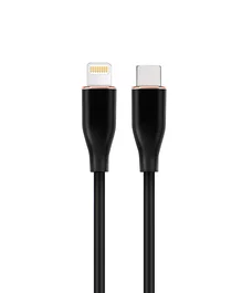 Gembird GMB Audio CC-USB2S-CM8PM-1.5M-BK Cable de Carga y Datos USB Tipo-C a 8 Pines 1.5 m Negro, Silicona Premium, Para iPhone/iPad