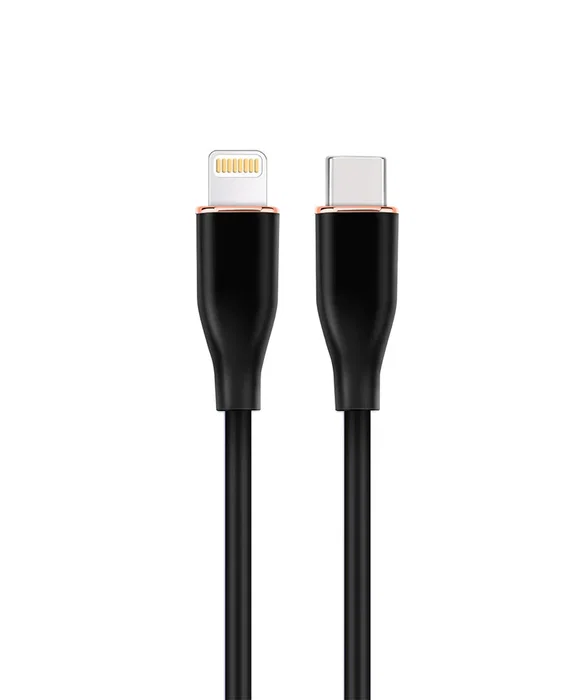 Gembird GMB Audio CC-USB2S-CM8PM-1.5M-BK Cable de Carga y Datos USB Tipo-C a 8 Pines 1.5 m Negro, Silicona Premium, Para iPhone/iPad