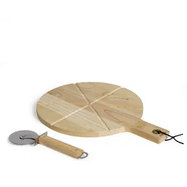 Livoo Juego de pizza MES138 con cortador de pizza de madera de caucho