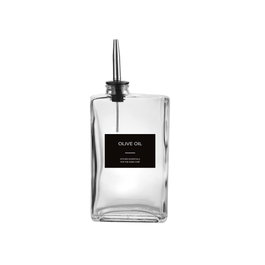 DKD Home Decor Aceitera de Cristal y Acero Inoxidable 350ml