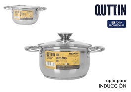 Inde Cacerola 18 cm (3 L) Acero Inoxidable con Tapa "New Ner" (6 Unidades)