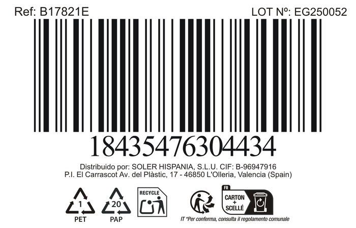 Inde Cacerola 18 cm (3 L) Acero Inoxidable con Tapa "New Ner" (6 Unidades)