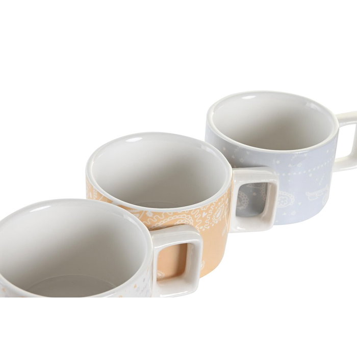 DKD Home Decor Set de Café Bandana Pastel Rojo, 4 Piezas