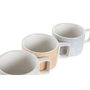 DKD Home Decor Set de Café Bandana Pastel Rojo, 4 Piezas