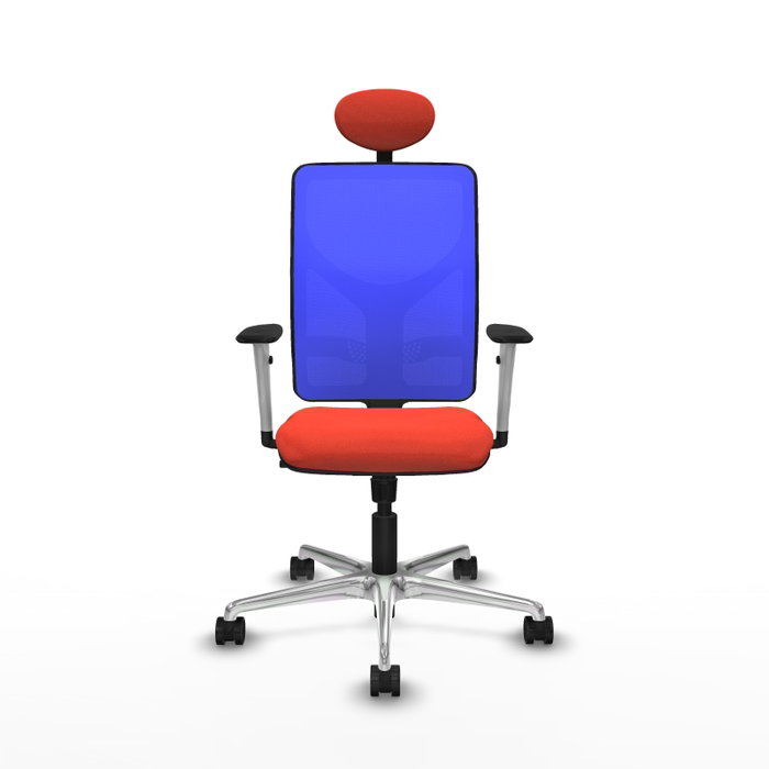 PIQUERAS Y CRESPO Silla de oficina Motilla con mecanismo Sincro, Azul y Naranja oscuro