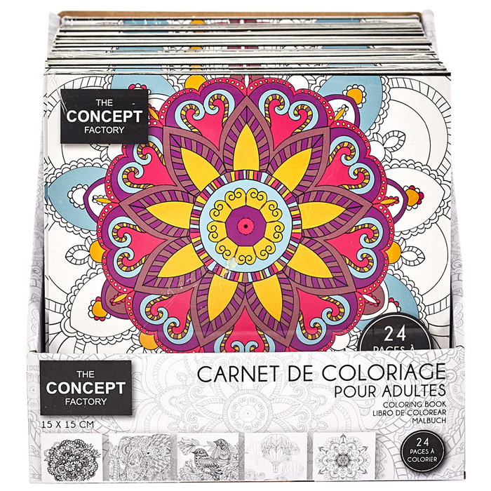 The Concept Factory Libreta para Colorear Adultos 24 Páginas con Mandalas y Dibujos 15.2x0.6x15.4 cm