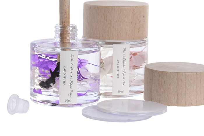 DKD Home Decor Ambientador de Cristal para Coche Rosa y Peonía 50ml
