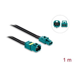 DeLOCK Cable coaxial Mini FAKRA Z hembra dual a Mini FAKRA Z macho dual 1 m
