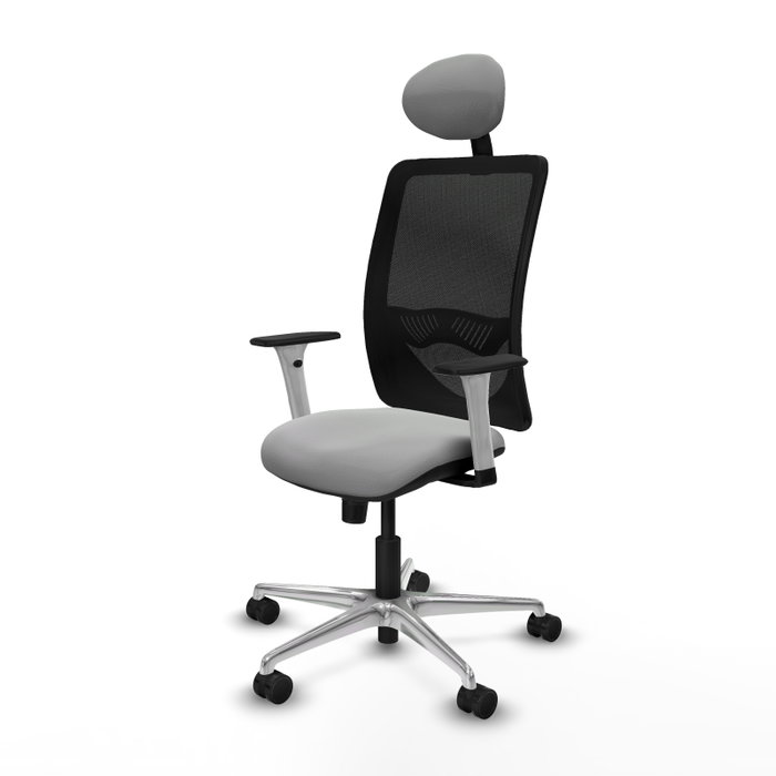 PIQUERAS Y CRESPO Silla de oficina Zulema con Mecanismo Sincro Gris claro y Negro PIQUERAS Y CRESPO Silla de oficina Zulema con Mecanismo Sincro Gris claro y Negro