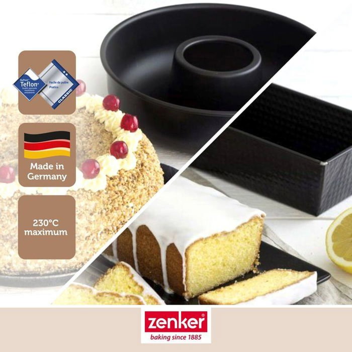 Zenker Juego de moldes para tartas y savarin - Negro Metalizado