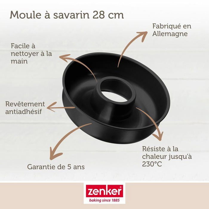 Zenker Juego de moldes para tartas y savarin - Negro Metalizado