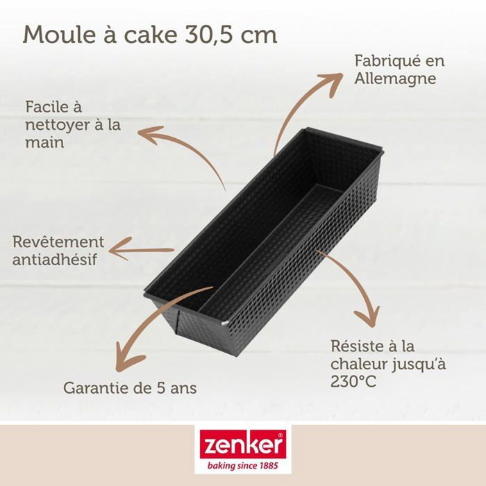 Zenker Juego de moldes para tartas y savarin - Negro Metalizado