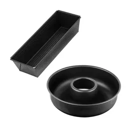 Zenker ZEN1700007748374 Juego de Moldes para Tartas y Savarin Negro Metalizado 30,5 x 11,5 cm y 28 cm