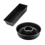 Zenker ZEN1700007748374 Juego de Moldes para Tartas y Savarin Negro Metalizado 30,5 x 11,5 cm y 28 cm