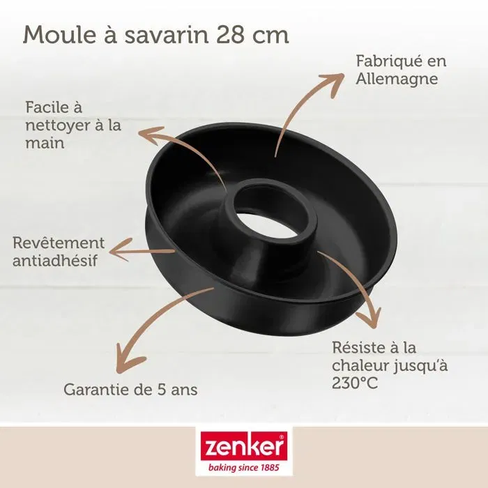 Zenker ZEN1700007748374 Juego de Moldes para Tartas y Savarin Negro Metalizado 30,5 x 11,5 cm y 28 cm Zenker ZEN1700007748374 Juego de Moldes para Tartas y Savarin Negro Metalizado 30,5 x 11,5 cm y 28 cm