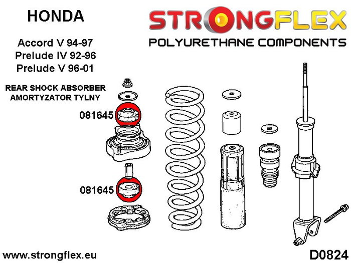 StrongFlex 081645B Soporte Silentblock para Amortiguador Trasero