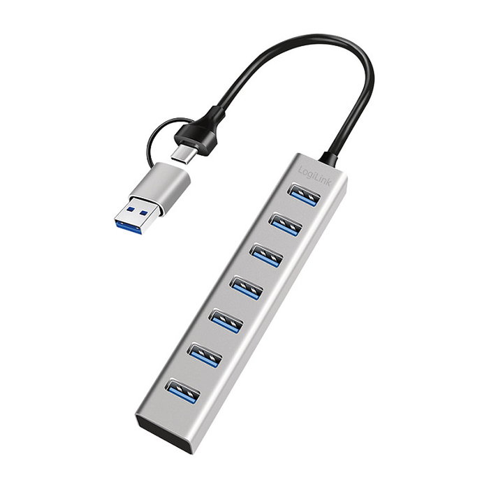 LogiLink Hub USB 3.0 de 7 puertos con carcasa de aluminio USB-A