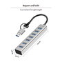 LogiLink Hub USB 3.0 de 7 puertos con carcasa de aluminio USB-A