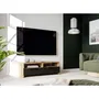 Mueble TV FINBNT12M709 Estilo Contemporáneo Roble y Negro 2 Solapas + 2 Nichos L 95 x P 36 x H 34.5 cm