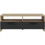 Mueble TV FINBNT12M709 Estilo Contemporáneo Roble y Negro 2 Solapas + 2 Nichos L 95 x P 36 x H 34.5 cm