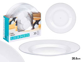 Leknes Plato Redondo Pequeño Transparente 20.5 cm Diámetro ø 20.5x1.5x20.5 cm Plástico PS (Set de 48)