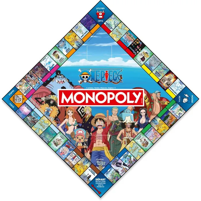 Winning Moves Monopoly One Piece Nueva Edición Juego de Mesa Familiar para 2 a 6 Jugadores +12 Años
