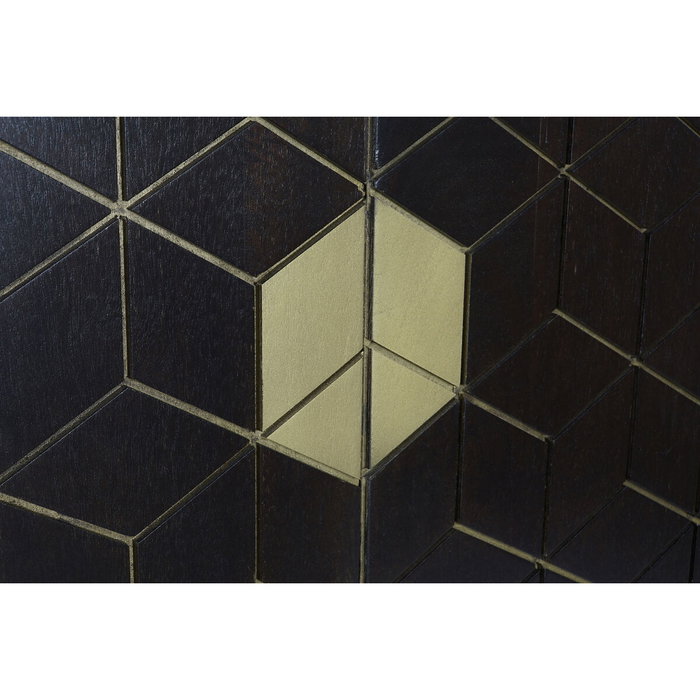 DKD Home Decor Buffet Rombo Gold de Acacia y Metal Marrón Oscuro