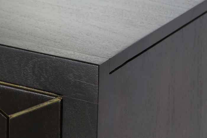 DKD Home Decor Rombo gold Buffet Moderno Marron Oscuro Dorado Acacia Metal 160 x 90 x 40 cm