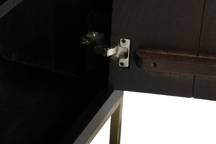 DKD Home Decor Rombo gold Buffet Moderno Marron Oscuro Dorado Acacia Metal 160 x 90 x 40 cm