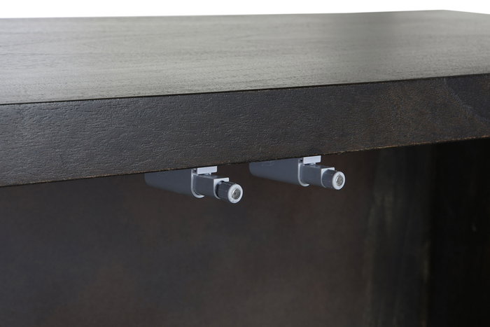 DKD Home Decor Rombo gold Buffet Moderno Marron Oscuro Dorado Acacia Metal 160 x 90 x 40 cm