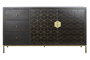 DKD Home Decor Rombo gold Buffet Moderno Marron Oscuro Dorado Acacia Metal 160 x 90 x 40 cm