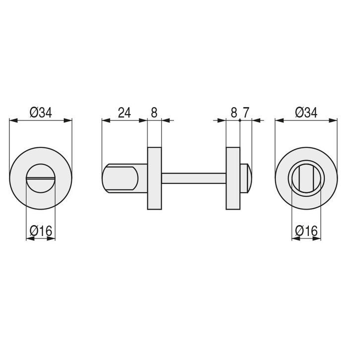 DUVER Modelo Beko Muletilla Desbloqueo Zamak Ø35 Cromo Mate DUVER Modelo Beko Muletilla Desbloqueo Zamak Ø35 Cromo Mate