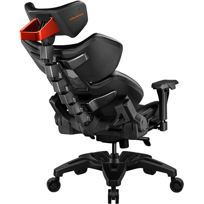 Cougar Terminator Gaming Chair Silla de Juego, Negro, Universal, 135 kg, 160-200 cm, Respaldo y Asiento Acolchados de Piel Sintética, Reposacabezas, 4D
