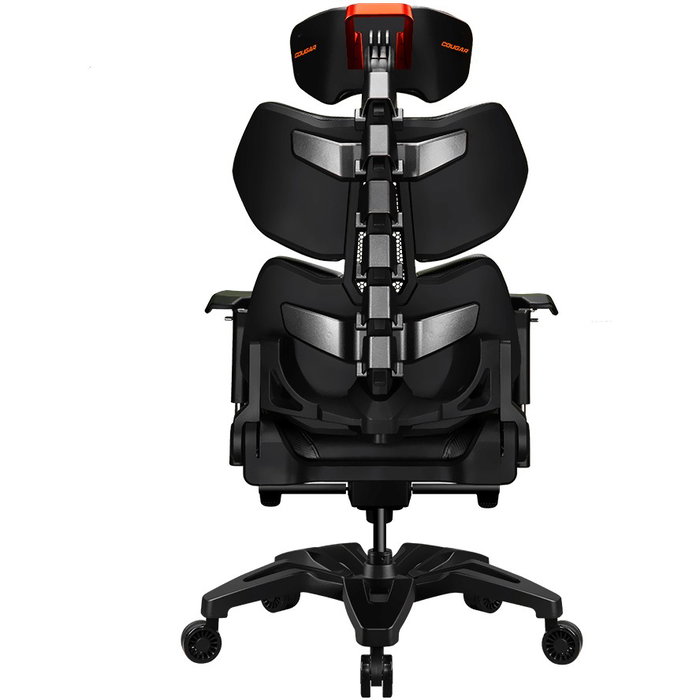 Cougar Terminator Gaming Chair Silla de Juego, Negro, Universal, 135 kg, 160-200 cm, Respaldo y Asiento Acolchados de Piel Sintética, Reposacabezas, 4D
