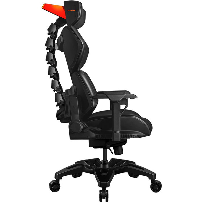 Cougar Terminator Gaming Chair Silla de Juego, Negro, Universal, 135 kg, 160-200 cm, Respaldo y Asiento Acolchados de Piel Sintética, Reposacabezas, 4D