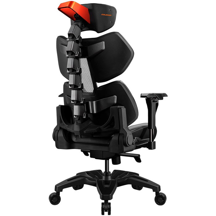 Cougar Terminator Gaming Chair Silla de Juego, Negro, Universal, 135 kg, 160-200 cm, Respaldo y Asiento Acolchados de Piel Sintética, Reposacabezas, 4D