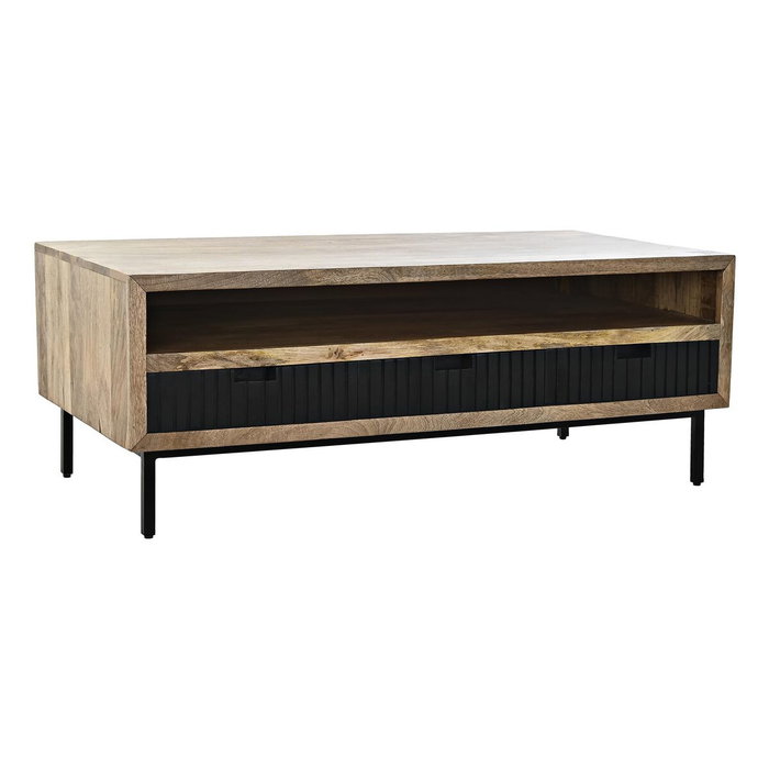 DKD Home Decor Mesa Centro Mango y Metal Negro Marron Claro 120 x 60 x 45 cm DKD Home Decor Mesa Centro Mango y Metal Negro Marron Claro 120 x 60 x 45 cm