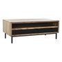 DKD Home Decor Mesa Centro Mango y Metal Negro Marron Claro 120 x 60 x 45 cm