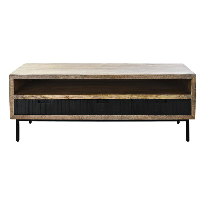 DKD Home Decor Mesa Centro Mango y Metal Negro Marron Claro 120 x 60 x 45 cm DKD Home Decor Mesa Centro Mango y Metal Negro Marron Claro 120 x 60 x 45 cm