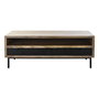 DKD Home Decor Mesa Centro Mango y Metal Negro Marron Claro 120 x 60 x 45 cm