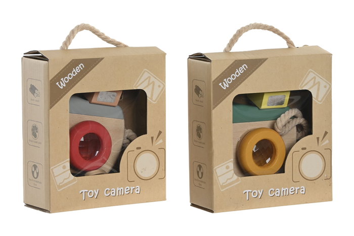 DKD Home Decor Juguete de Madera Cámara Surtido de 2 DKD Home Decor Juguete de Madera Cámara Surtido de 2